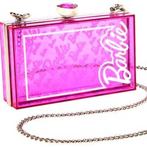Barbie Box Bag. Halloween Spirit Costume piece. Transparent/pink.